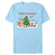 Men's Pokemon Happy Holidays Crew  Adult T-Shirt