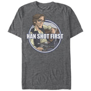 Men's Star Wars Han Shot First Cartoon  Adult T-Shirt