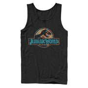 Men's Jurassic World Quilt Pattern Logo  Adult Tank Top