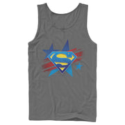 Men's Superman Logo Patriotic  Adult Tank Top