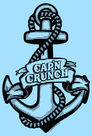 Men's Cap'n Crunch Black and White Anchor Logo  Adult T-Shirt