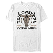 Men's Yellowstone Cow Skull Dutton Ranch Est. 1886  Adult T-Shirt