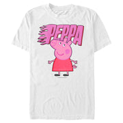 Men's Peppa Pig Pink Flame Logo  Adult T-Shirt