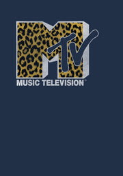 Men's MTV Cheetah Print Logo  Adult Long Sleeve Shirt