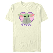 Men's Star Wars: The Mandalorian Grogu Cute Heart  Adult T-Shirt