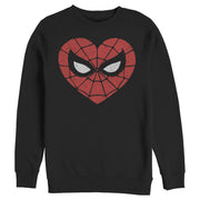 Men's Marvel Valentine's Day Spider-Man Heart Mask  Adult Sweatshirt