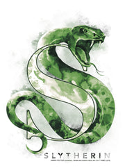 Men's Harry Potter Slytherin Snake Watercolor  Adult T-Shirt