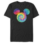 Men's Mickey & Friends Rainbow Tie-Dye Mickey Mouse Logo  Adult T-Shirt