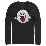 Men's Nintendo Mario Boo Ghost Smile  Adult Long Sleeve Shirt