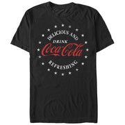 Men's Coca Cola Delicious and Refreshing  Adult T-Shirt