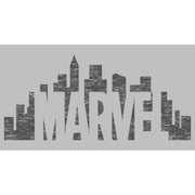 Men's Marvel Logo Skyline  Adult Long Sleeve Shirt