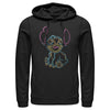 Men's Lilo & Stitch Bright Neon Outline  Adult Pull Over Hoodie