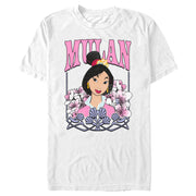 Men's Mulan Distressed Floral Portrait  Adult T-Shirt