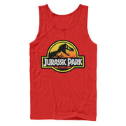 Men's Jurassic Park Logo Outlined  Adult Tank Top