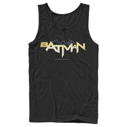 Men's Batman Logo Messy Text  Adult Tank Top