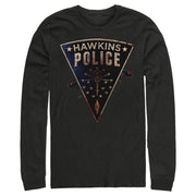 Men's Stranger Things Hawkins Police Rat Crest  Adult Long Sleeve Shirt