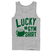 Men's Lost Gods St. Patrick's Day Lucky Gym Shirt Distressed  Adult Tank Top