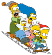 Men's The Simpsons Family Gone Sledding  Adult T-Shirt