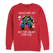 Men's Marvel Valentine Thanos Wipe Out Galaxy for You  Adult Sweatshirt