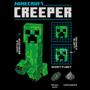 Men's Minecraft Creeper Graph  Adult T-Shirt