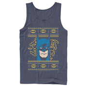 Men's Batman Ugly Christmas Masked Hero  Adult Tank Top