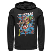 Men's Marvel My Dad is My Hero  Adult Pull Over Hoodie