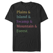 Men's Magic: The Gathering Land Card Names  Adult T-Shirt