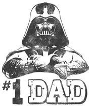 Men's Star Wars Number One Dad Darth Vader Black  Adult Baseball Tee