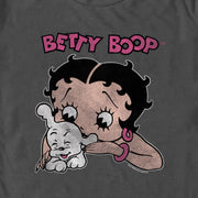 Men's Betty Boop Distressed Betty and Pudgy  Adult T-Shirt