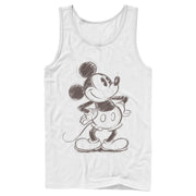 Men's Mickey & Friends Retro Mickey Mouse Sketch  Adult Tank Top