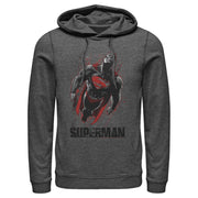 Men's Superman Flight Looking On  Adult Pull Over Hoodie