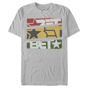 Men's BET Ripped Canvas Logo  Adult T-Shirt