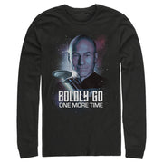 Men's Star Trek: The Next Generation Captain Picard Boldly Go One More Time  Adult Long Sleeve Shirt