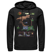 Men's Jurassic Park Pixel Video Game  Adult Pull Over Hoodie