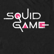 Men's Squid Game Distressed Logo Black  Adult T-Shirt