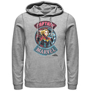 Men's Marvel Captain Marvel Hero Patch  Adult Pull Over Hoodie