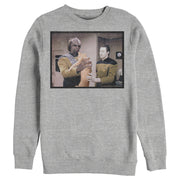 Men's Star Trek: The Next Generation Worf and Data What Do We Do With This Cat  Adult Sweatshirt