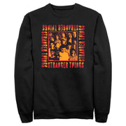 Men's Stranger Things Orange Group Shot Boxed Up  Adult Sweatshirt