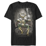 Men's Marvel Loki Throne  Adult T-Shirt