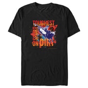 Men's Professional Bull Riders Toughest Sport on Dirt Paint Splatter  Adult T-Shirt