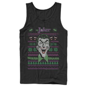 Men's Batman Ugly Christmas Joker Laugh  Adult Tank Top