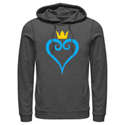 Men's Kingdom Hearts 1 Blue Heart  Adult Pull Over Hoodie