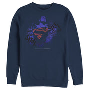 Men's Superman Hero Graffiti Neon Print  Adult Sweatshirt