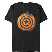 Men's Marvel Halloween Captain America Shield Pumpkin  Adult T-Shirt