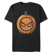 Men's Marvel Halloween Spider-Man Mask Pumpkin  Adult T-Shirt