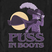 Men's Puss in Boots: The Last Wish Distressed Purple Puss in Boots  Adult T-Shirt