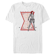 Men's Marvel Black Widow Hourglass Secret Code  Adult T-Shirt