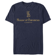 Men's Cruella House of Baroness London Logo Gold  Adult T-Shirt