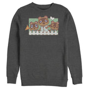 Men's Nintendo Animal Crossing Nook Family Portrait  Adult Sweatshirt