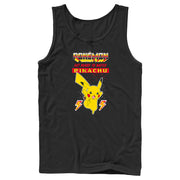 Men's Pokemon Get Ready to Battle Pikachu Retro  Adult Tank Top